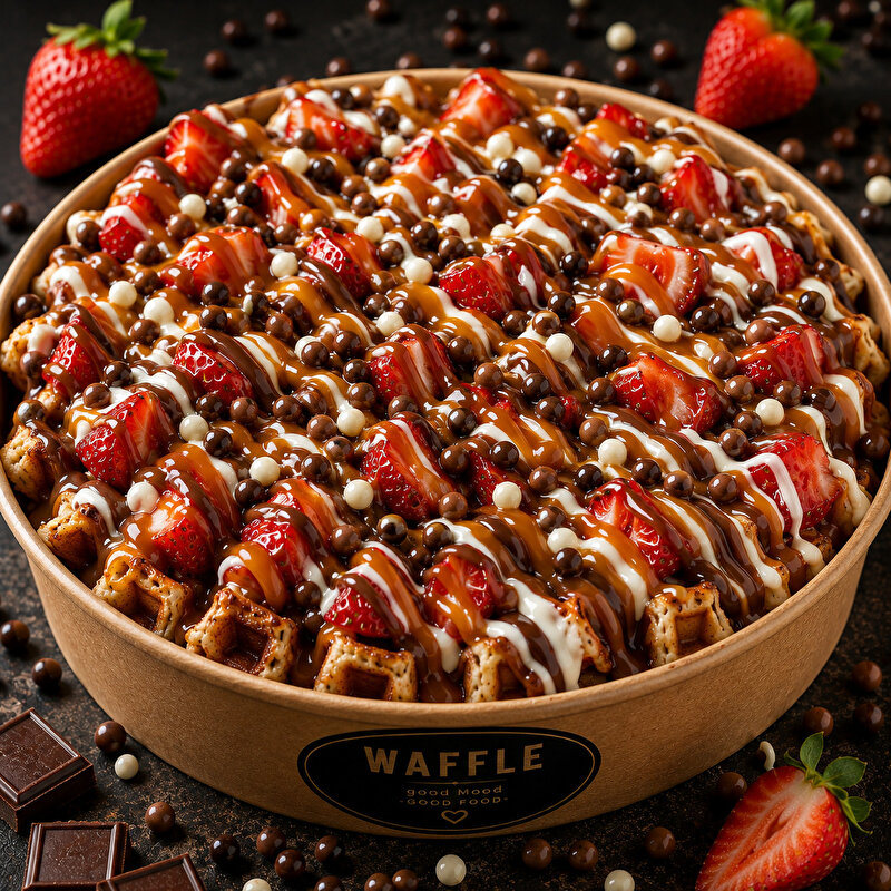 Çilekli Waffle Kova