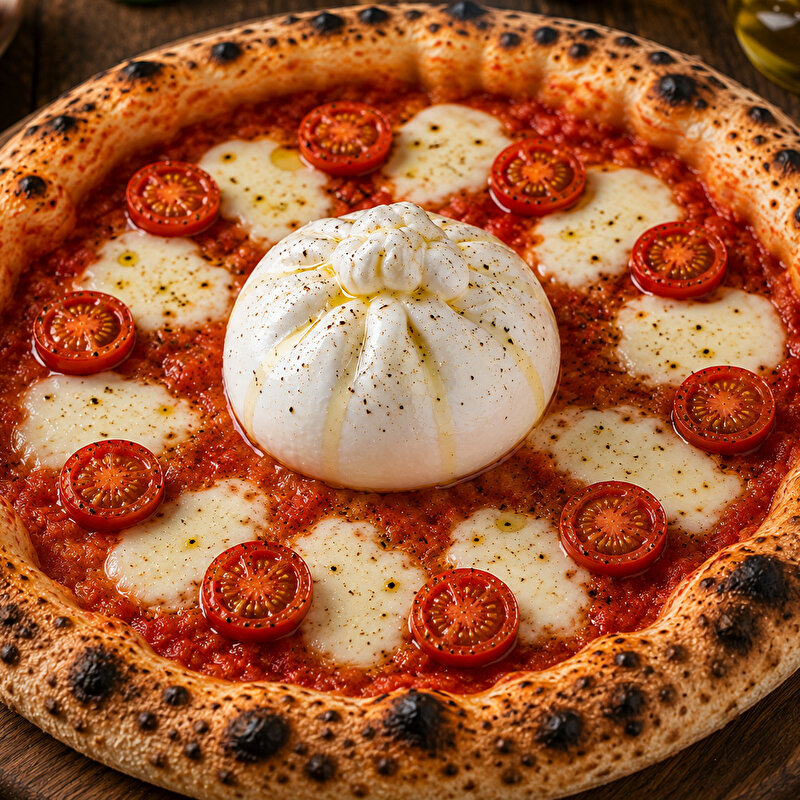 Burrata Peynirli Büyük Boy Pizza