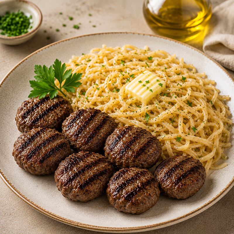 Izgara Köfte & Tereyağlı Makarna