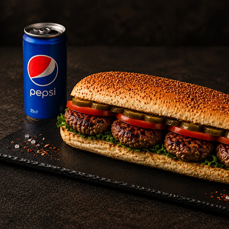 Yarım Ekmek Arası Köfte + Pepsi Cola (330 ml)