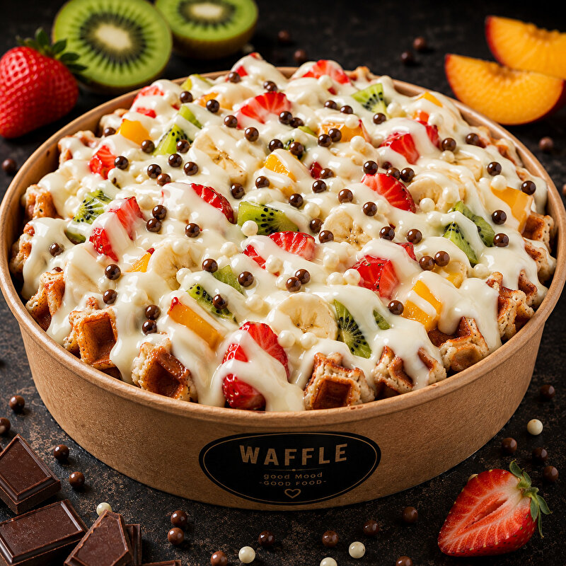 Beyaz Çikolatalı Waffle Kova
