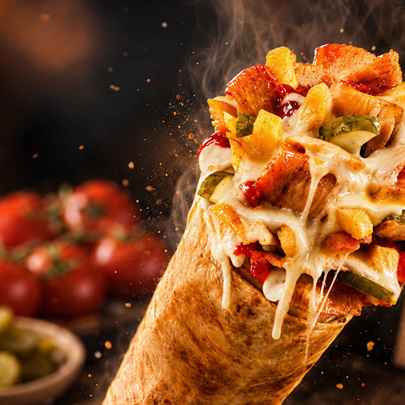 Kaşarlı Tavuk Döner Dürüm (100 gr)