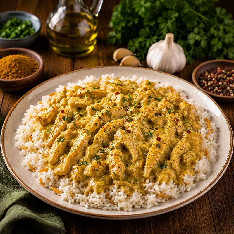 Pilav Üstü Köri Soslu Tavuk (350 gr)