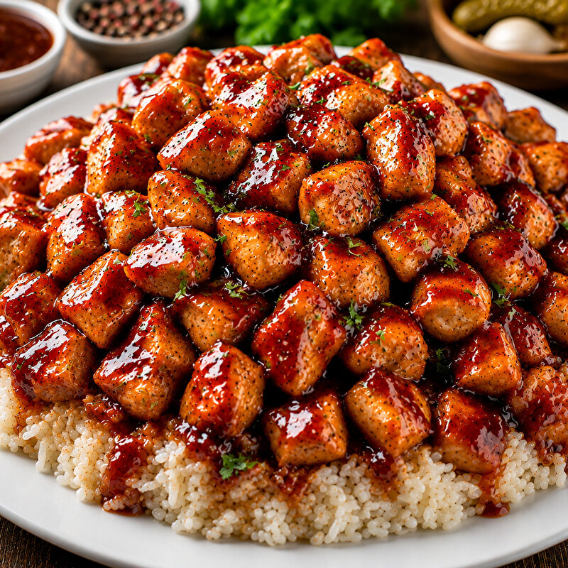 Pilav Üstü Barbekü Soslu Tavuk (Double) (600 gr)