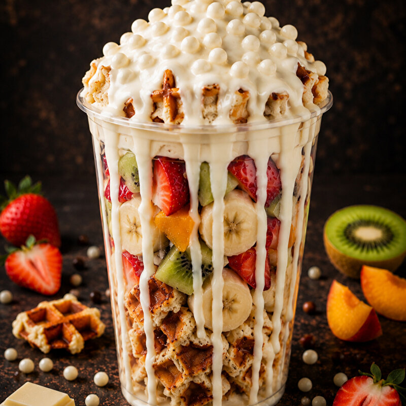 Beyaz Çikolatalı Waffle Cup