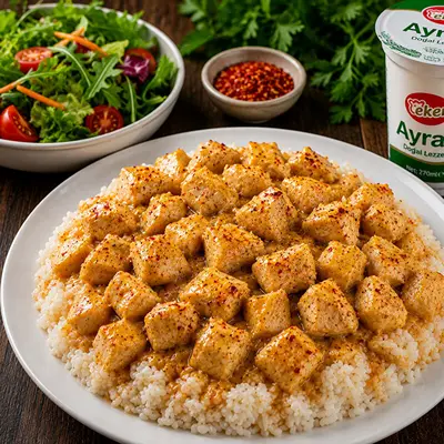 Tavuklu Pilav + Mevsim Yeşillikleri + 270ml Ayran Menü