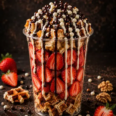 Çilekli Waffle Cup