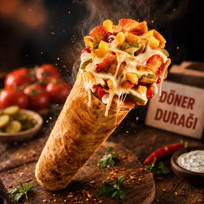 Kaşarlı Tavuk Döner Dürüm (100 gr)