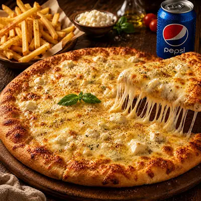 3 Peynirli Orta Boy Pizza + 330ml Pepsi Kola + Patates Kızartması(100 gr)