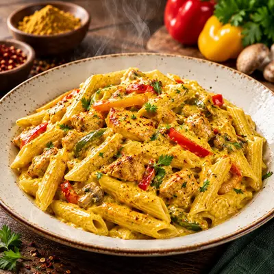 Köri Soslu Tavuklu Penne (400 gr)