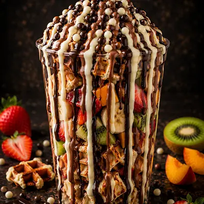 Double Çikolata Soslu Waffle Cup