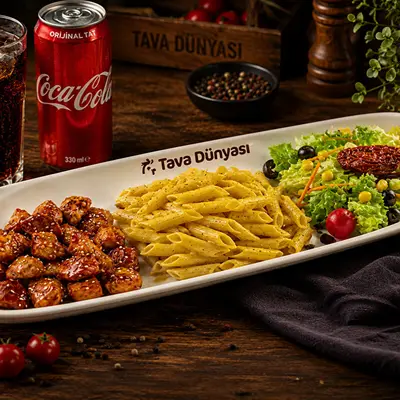Teriyaki Soslu Tavuk + Kremalı Penne + Akdeniz Salata