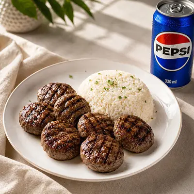 Izgara Köfte & Pirinç Pilavı + 330ml Pepsi Menü