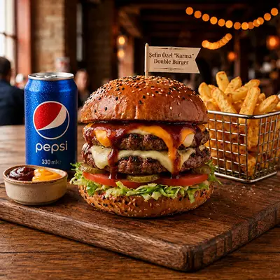 Special Öküz Burger + Patates + 330ml Pepsi Kola