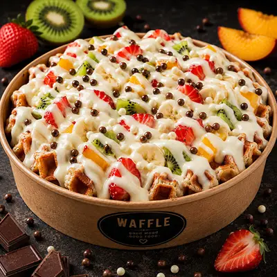 Beyaz Çikolatalı Waffle Kova