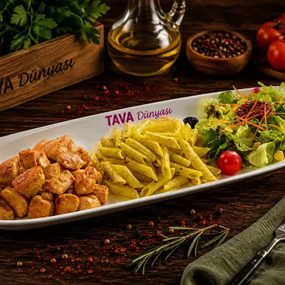 Meksika Ateşi Tavuk + Kremalı Penne + Akdeniz Salata