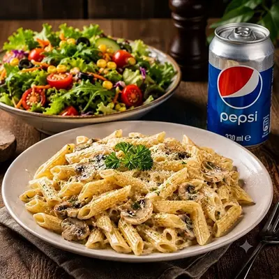 Penne + Salata + Pepsi 330ml Kola Menü