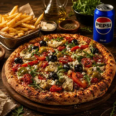 Orta Boy Akdeniz Pizza + Patates + İçecek