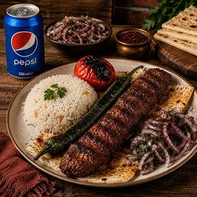 Adana Kebap Porsiyon + Pepsi Cola (330 ml) Menü