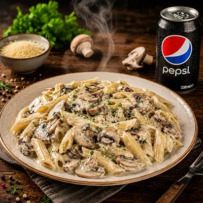 Mantarlı Kremalı Penne + Pepsi 330ml Kola