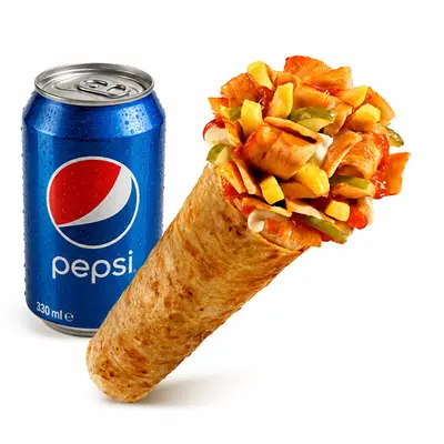 Klasik Tavuk Döner Dürüm + 330ml Pepsi Kola