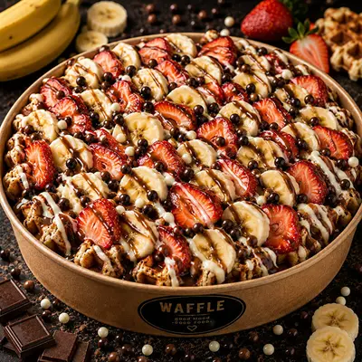 Çilekli ve Muzlu Waffle Kova